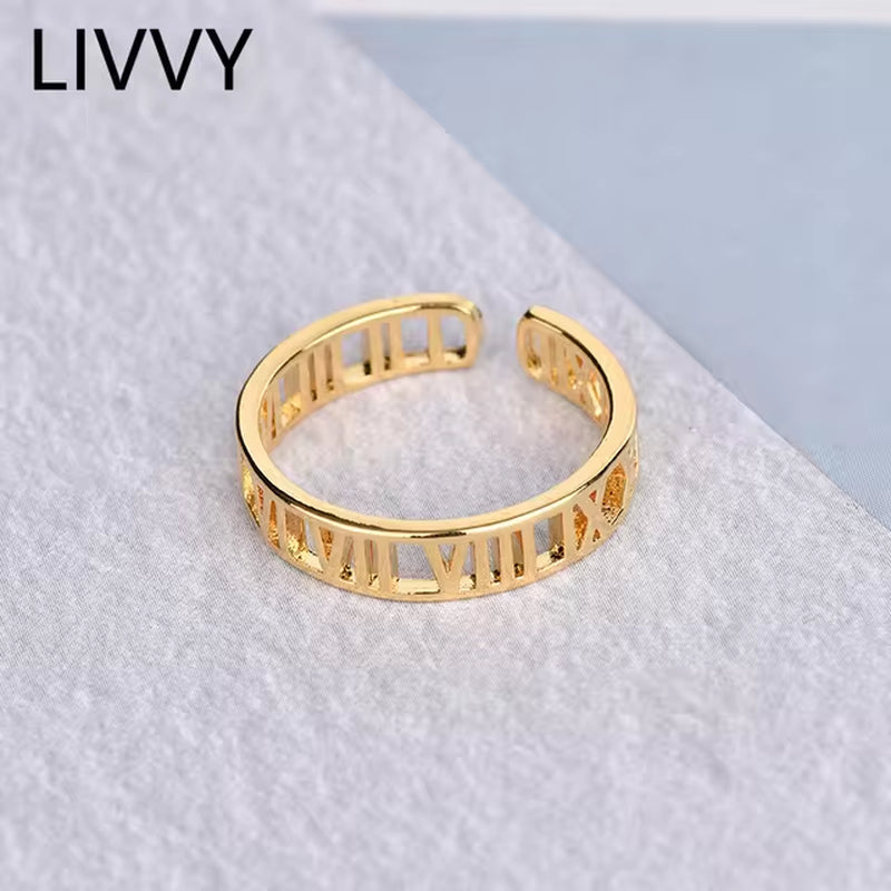 Silver Color Party Ring New Fashion Double-Layer Glossy Ring Jewelry for Women Size Adjustable 2021 Trend