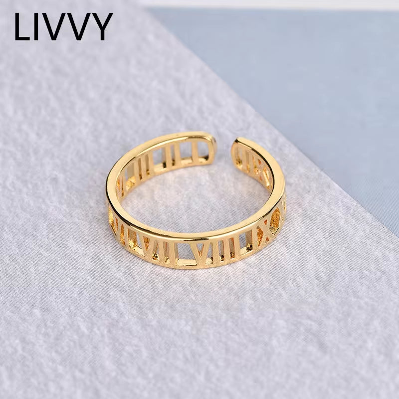 Silver Color Party Ring New Fashion Double-Layer Glossy Ring Jewelry for Women Size Adjustable 2021 Trend